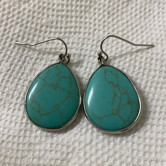 unbranded Jewelry - Simulated Turquoise Dangle Pierced Earrings